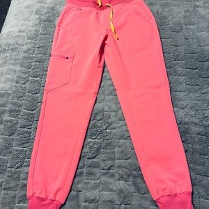 Electric pink jogger scrubs